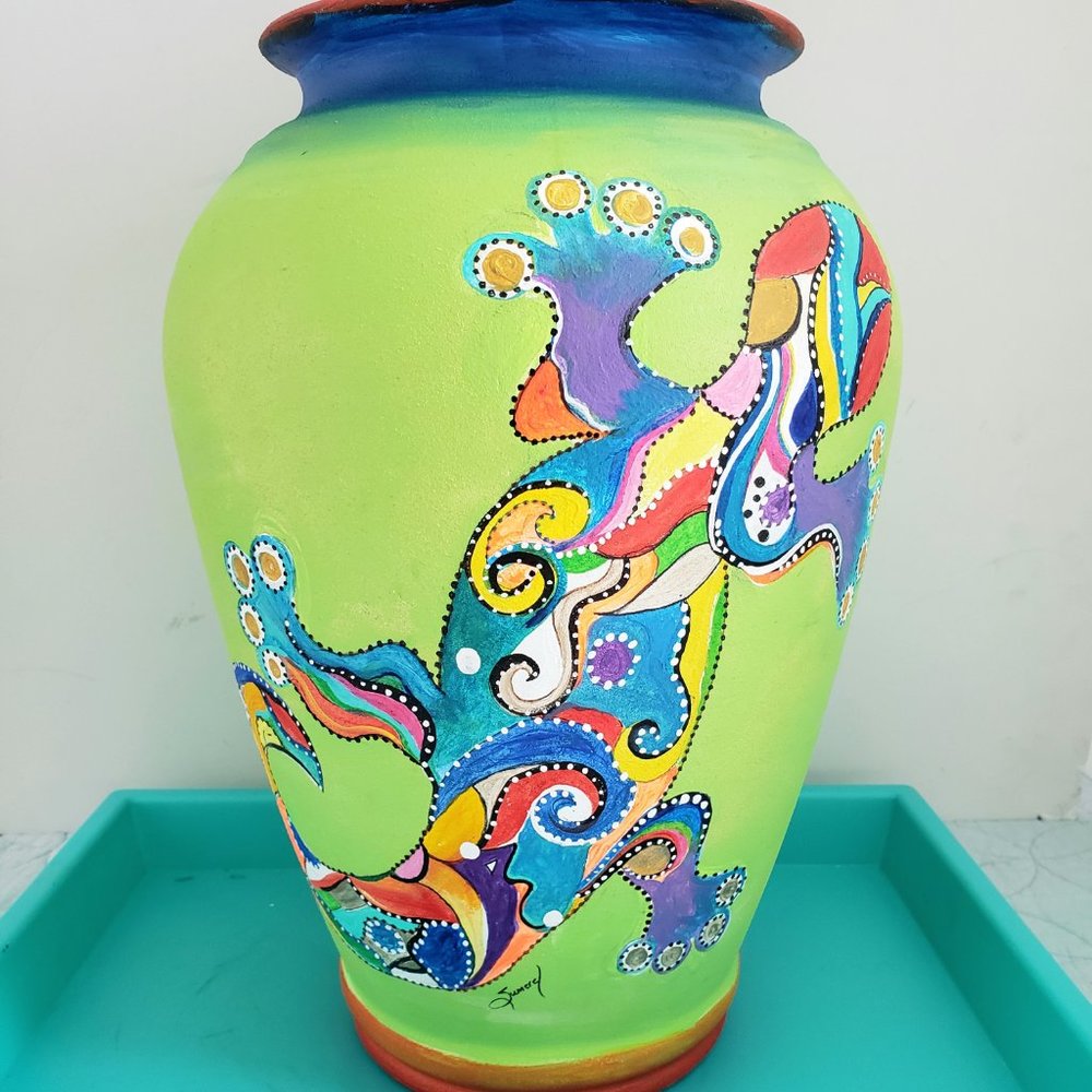 Hand Painted Vase by Florida Artist